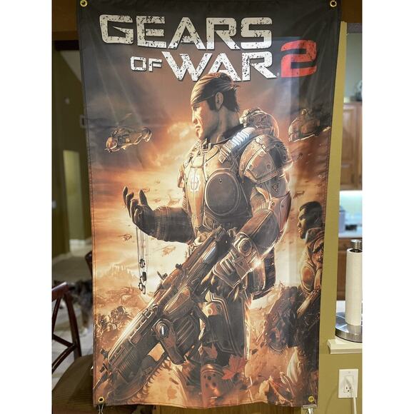Gears Of War 2 5ft Flag Microsoft XBOX 360 2008 Poster GOW